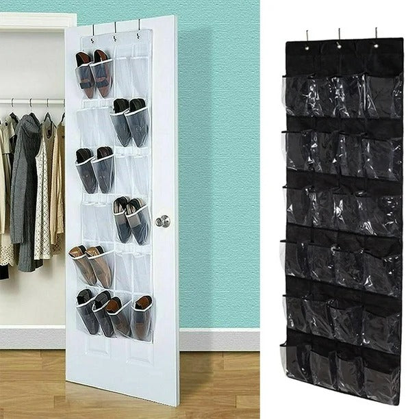 24 Grid Over the Door Shoe Organizer Rack Hanging Storage Space Saver 24 Grid Over the Door Shoe Organizer Rack Hanging Storage Space Saver
